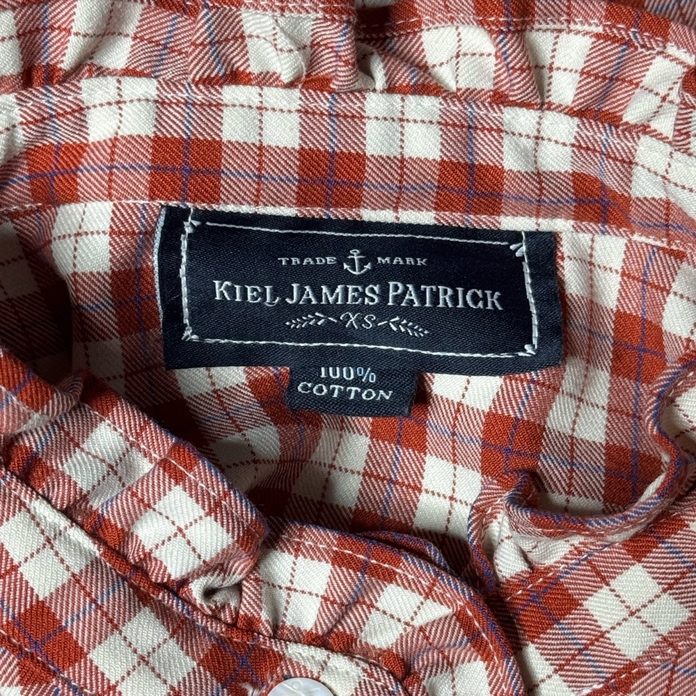 Kiel James Patrick Check Ruffle Shirt size XS - Picture 5 of 8